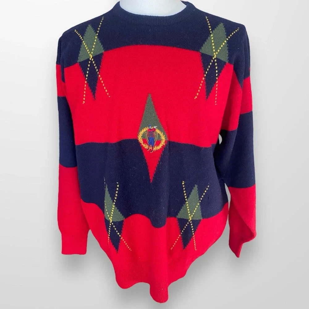 Vintage Pringle of Scotland Mens‎ Large Wool Sweater Preppy Golf Pullover